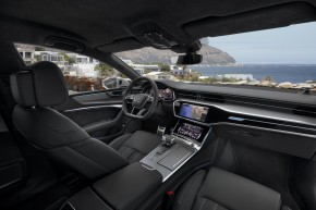 Audi A7 interiér- detail prístrojová doska, predné sedačky